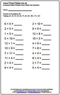 Automatically generate PDF printable times tables tests and quizzes